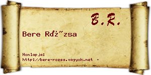 Bere Rózsa névjegykártya